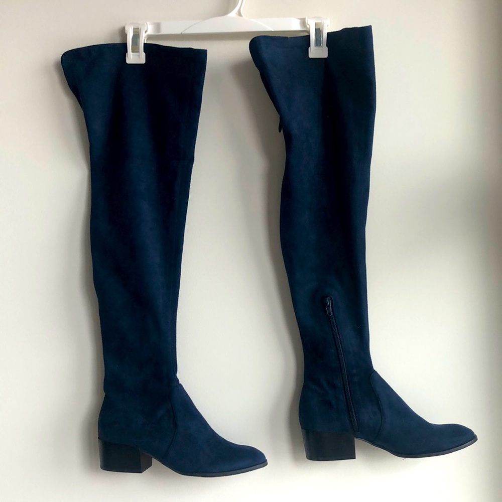 NWT - Navy Suede Kenneth Cole Knee-high boots - women's 6